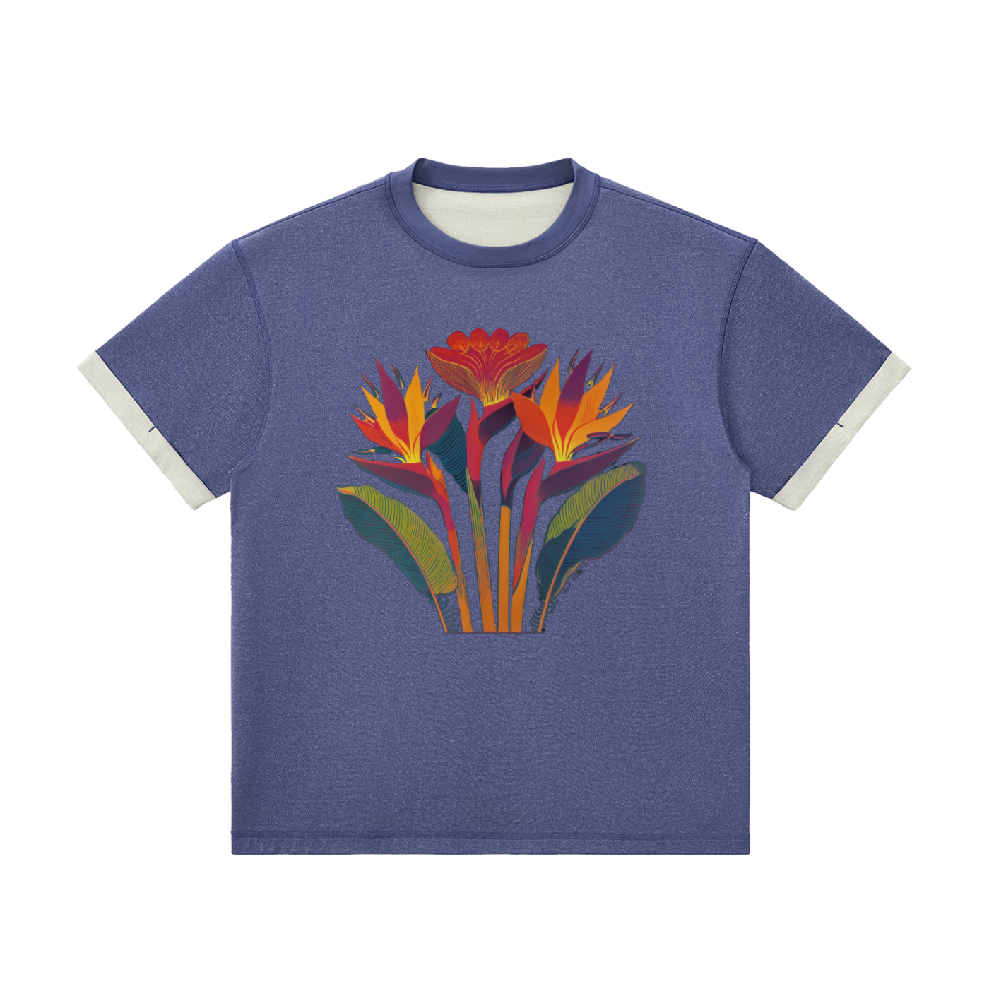 Heliconia Bouquet Cuffed T-Shirt